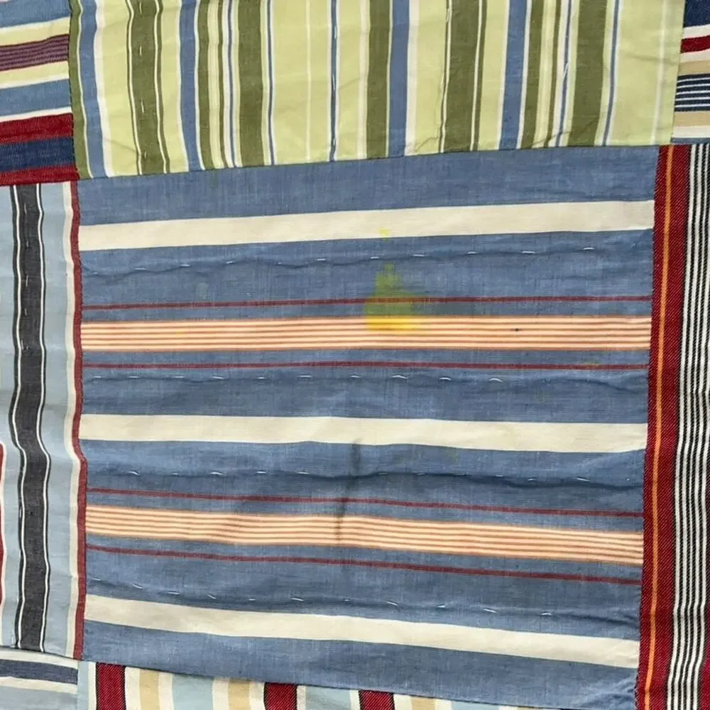 Handmade Patchwork Striped Reversible Quilt 69